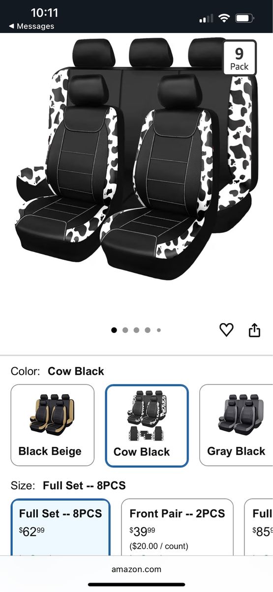 Cow Print Car Seat Covers