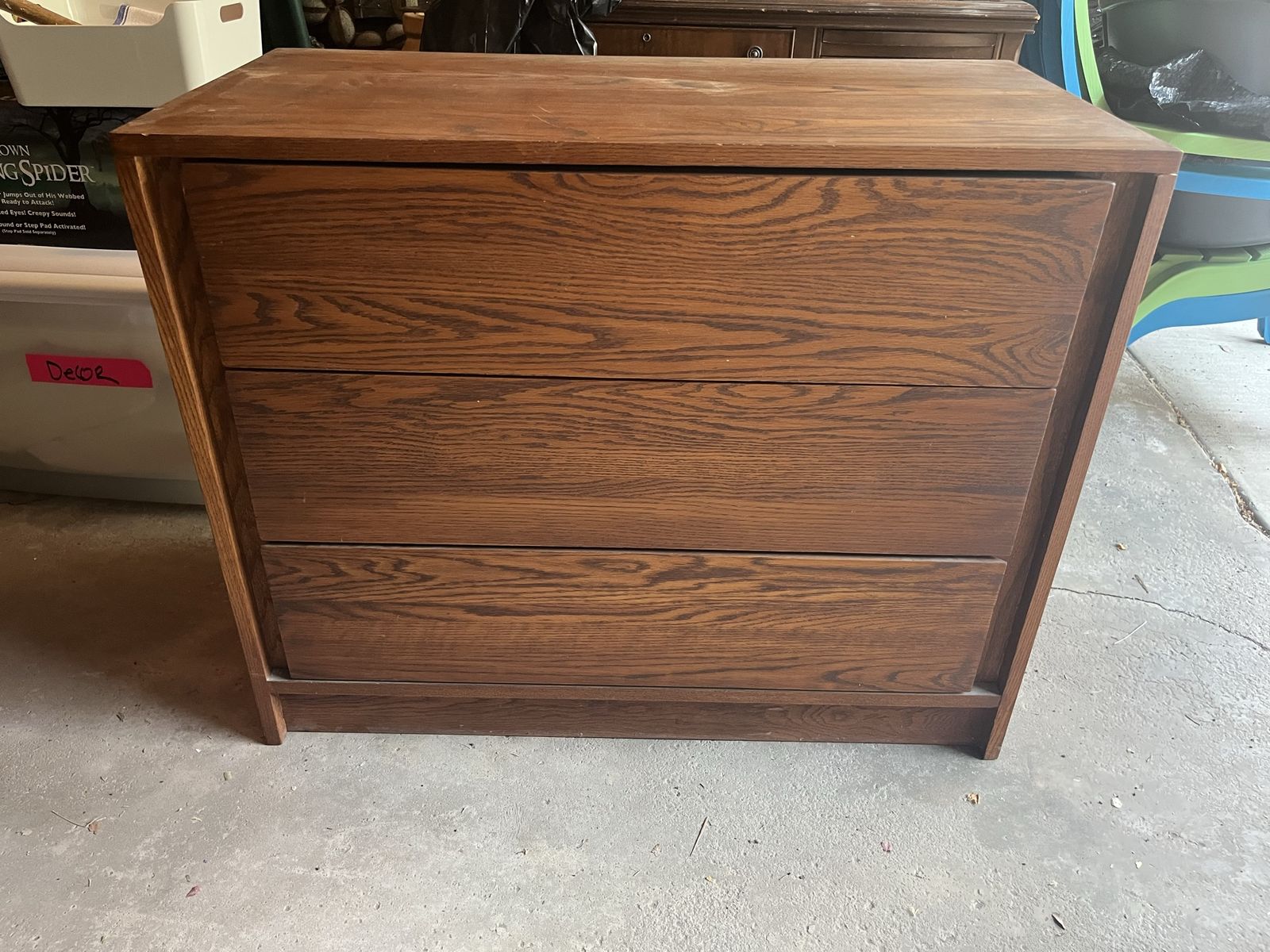Vintage Wood Grain 3 Drawer Dresser