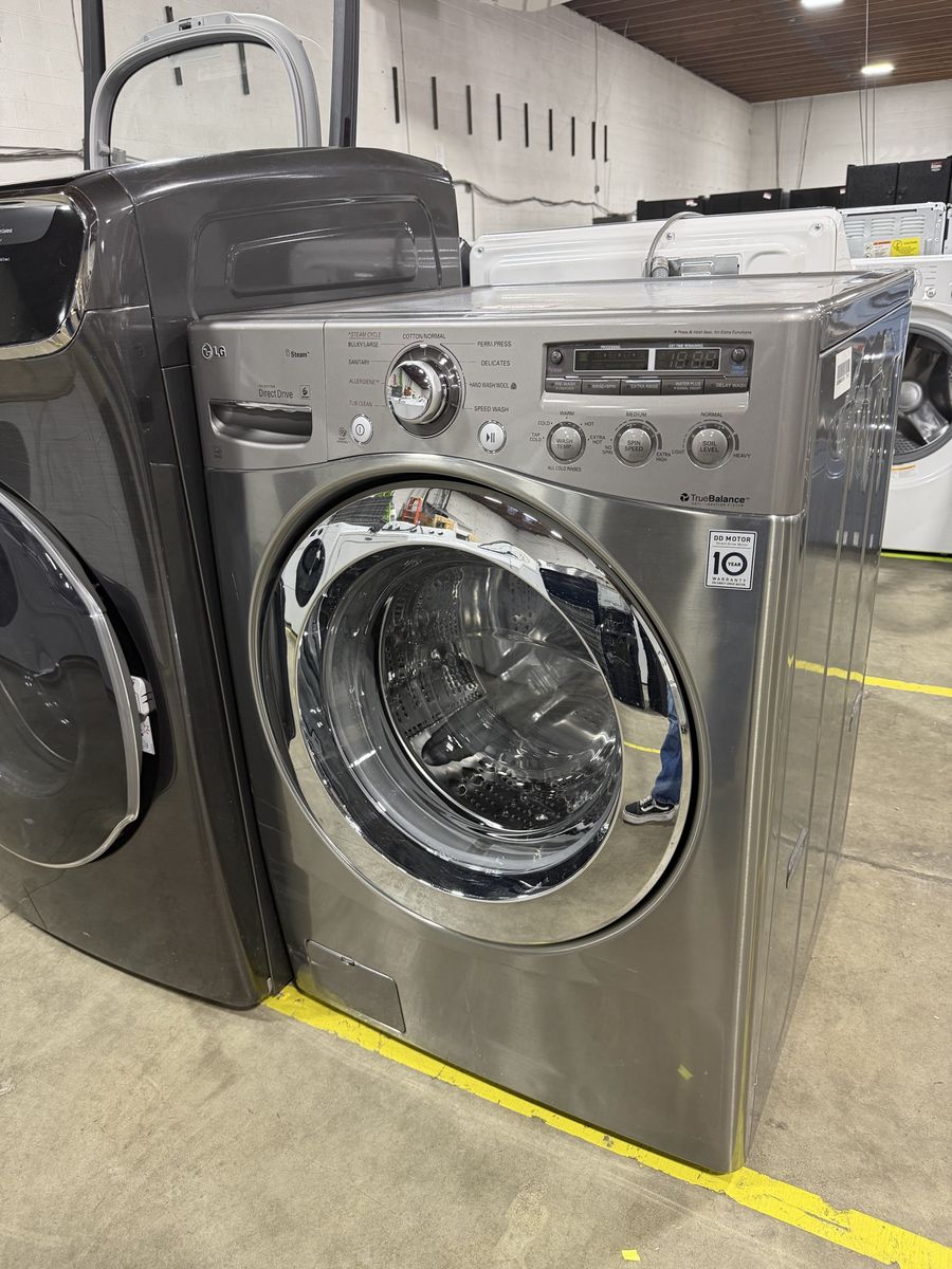 LG Direct Drive Front Load Washer - Steam, TrueBalance- Gray/Stainless Steel