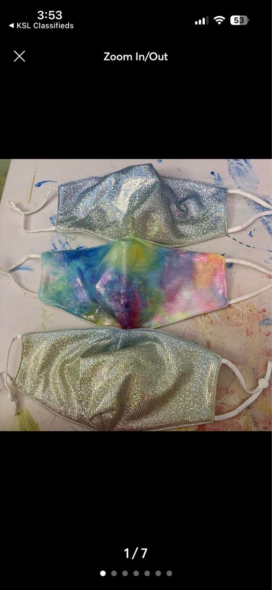 Glittery Fabric Adult Face Masks - Adjustable & Reusable