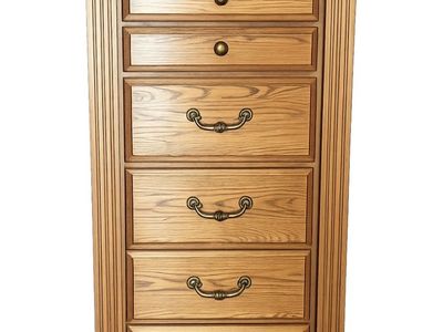 Vintage Solid Oak Revolving Jewelry Armoire / Swivel Mirror Cabinet