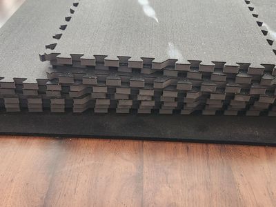 Gym or Shop Floor Tiles. Rubberized, Interlocking
