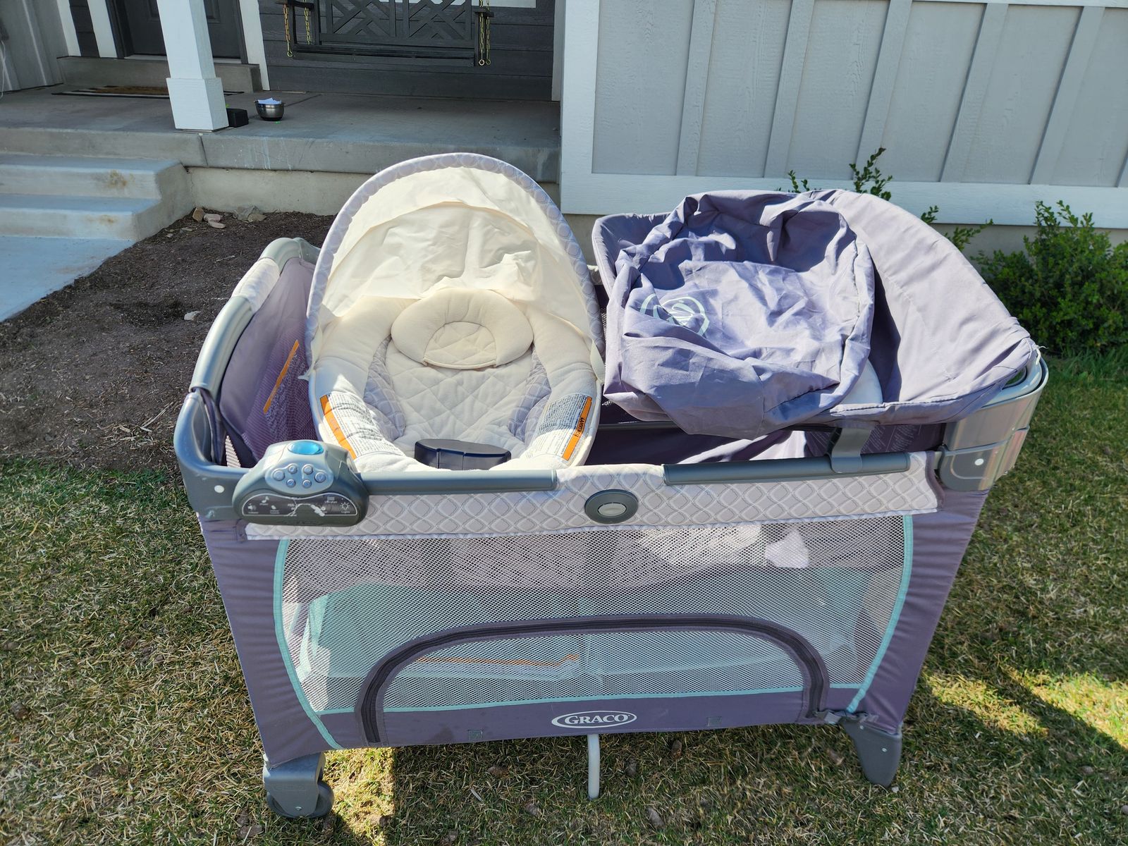 Graco pack and play, changing station, bassinet, storage combo!