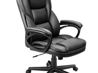LACOO Big & Tall Black Leather Executive Chair