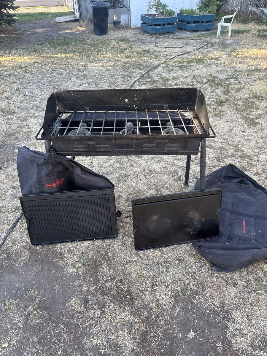 Camp Chef 3-Burner Propane Outdoor Stove with Griddles & Carry Bags