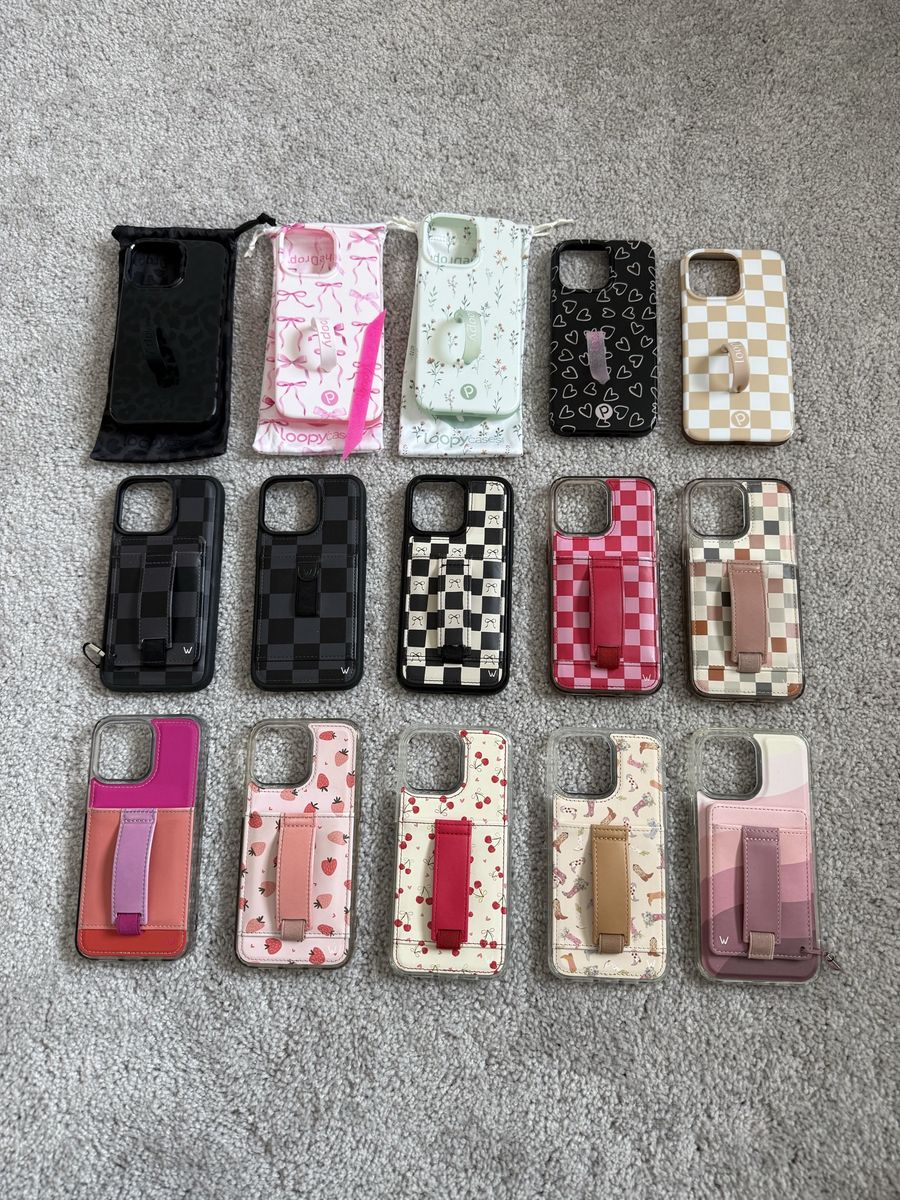 Lot of 15 iPhone 15 Pro Max Cases - Loopy, Walli & More Assorted Designs