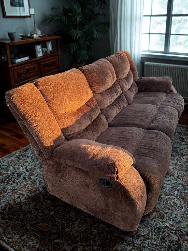 Brown Reclining Sofa