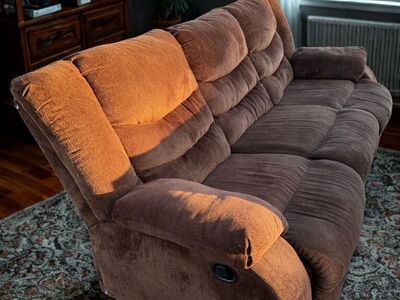 Brown Reclining Sofa