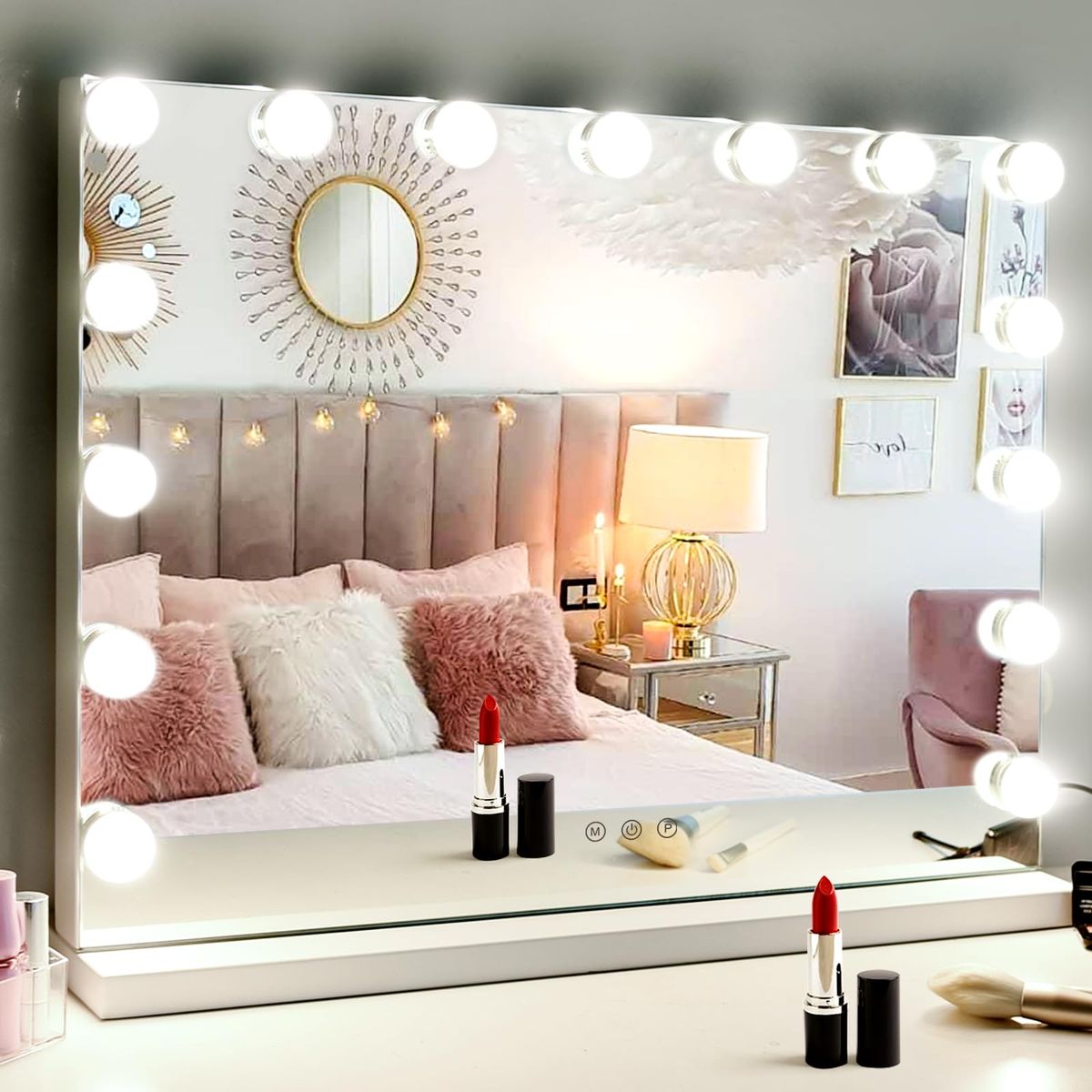 New Hollywood Vanity Mirror with Dimmable 15LED Bulbs Lights 3 Lighting Modes