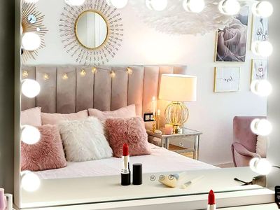 New Hollywood Vanity Mirror with Dimmable 15LED Bulbs Lights 3 Lighting Modes