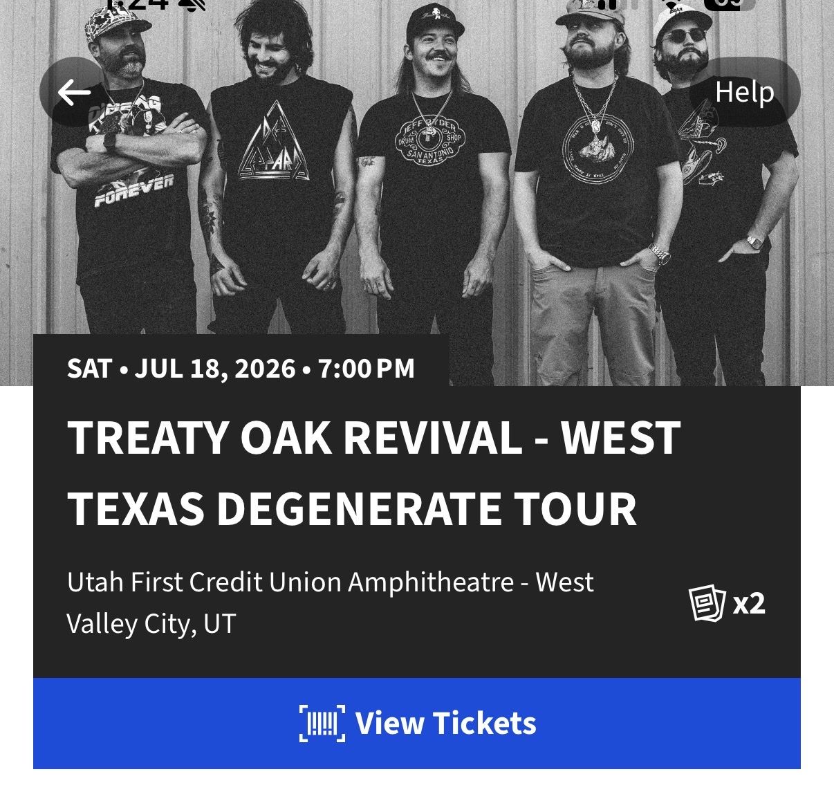 Treaty Oak Revival - West Texas Degenerate Tour Tickets - July 18, 2026 - Utah First Credit Amphitheatre