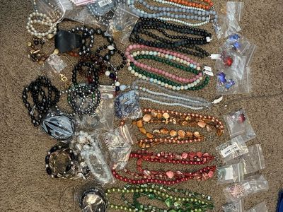 Large Lot of Assorted Costume Jewelry Necklaces Bracelets Earrings