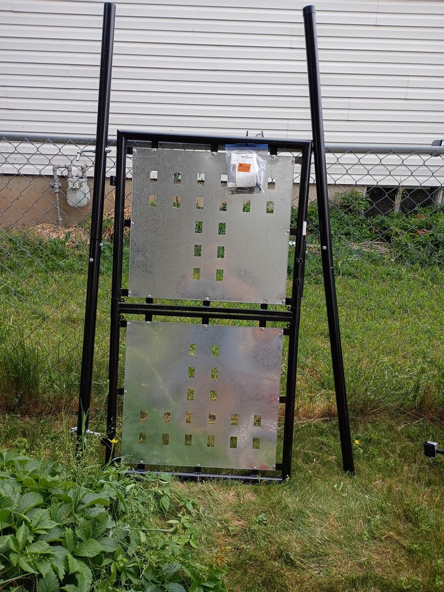 vidaXL Modular Metal Panel Gate - Black Frame