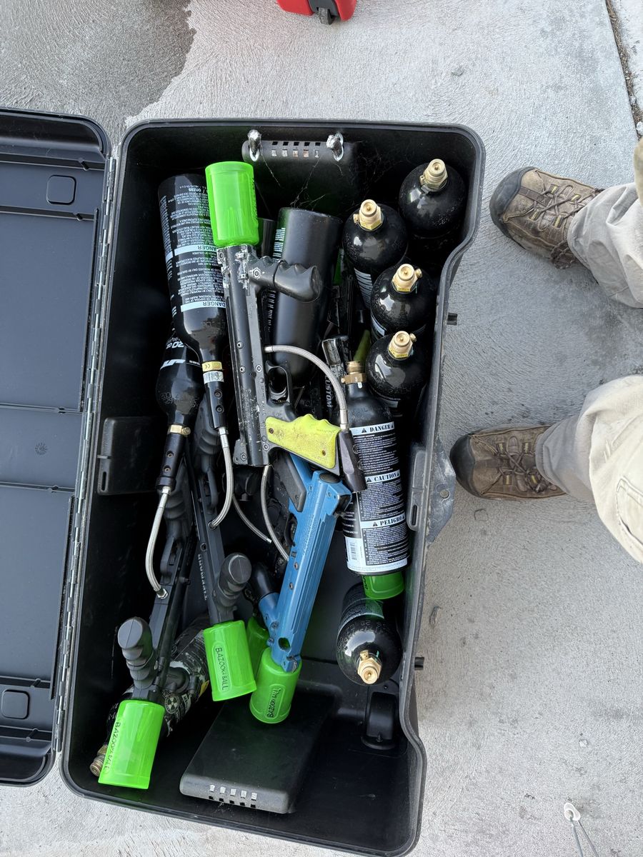 Paintball Gear Lot - Guns, Tanks, Masks, and Reusable Foam Balls