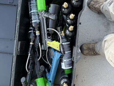 Paintball Gear Lot - Guns, Tanks, Masks, and Reusable Foam Balls