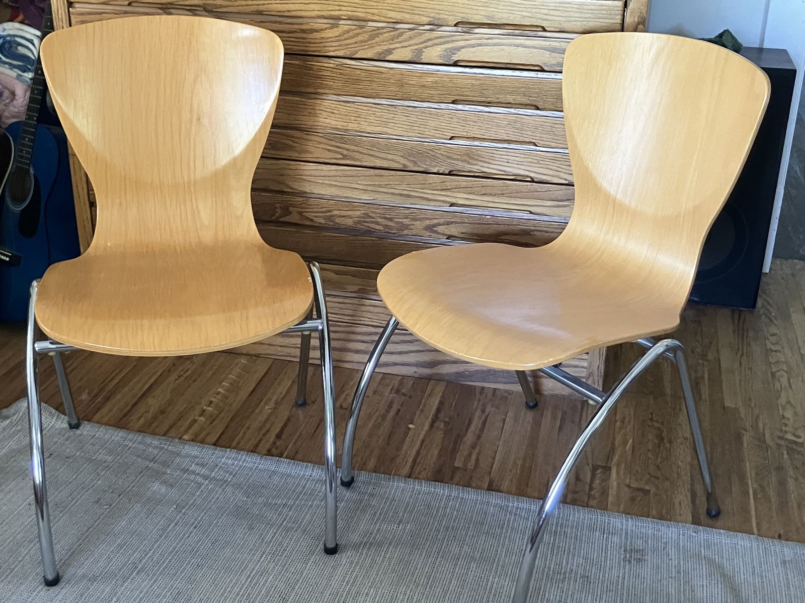 Kimball Bingo Bent Wood Stacking Office/Dining Chair, set of 4