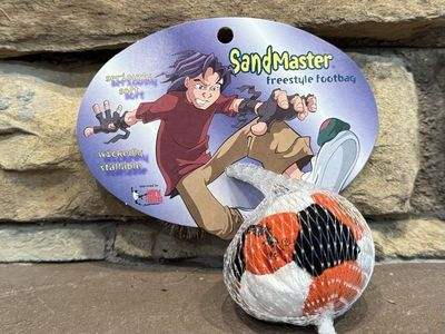 SandMaster Freestyle Footbag Hacky Sack (Orange, White and Black)