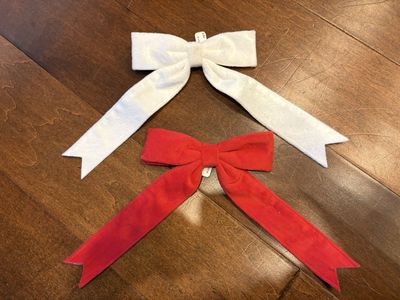 2 New Velvet Clip On Bows