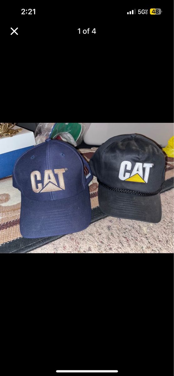 CAT Caterpillar Logo Snapback Hats, Blue & Black - Wagner Equipment Co. - Set of 2