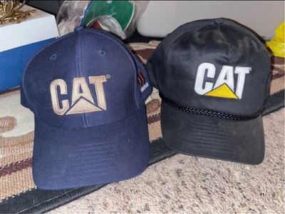 CAT Caterpillar Logo Snapback Hats, Blue & Black - Wagner Equipment Co. - Set of 2