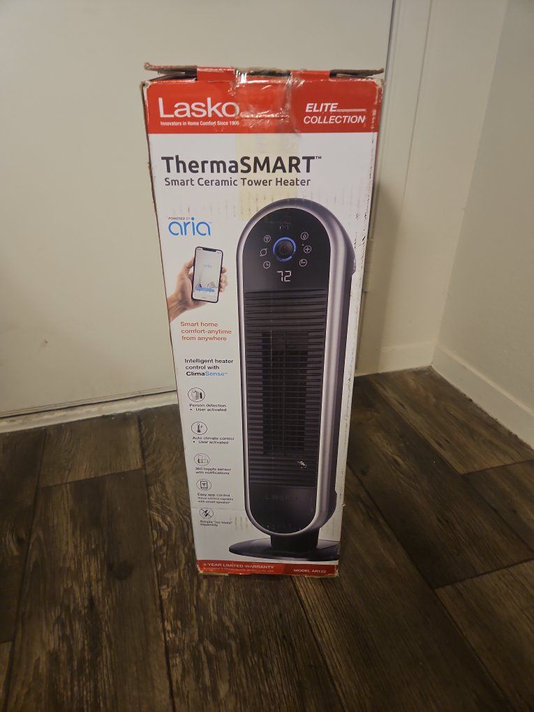 Lasko ThermaSMART Elite Collection AR122 Smart Ceramic Tower Heater with WiFi & ClimaSense
