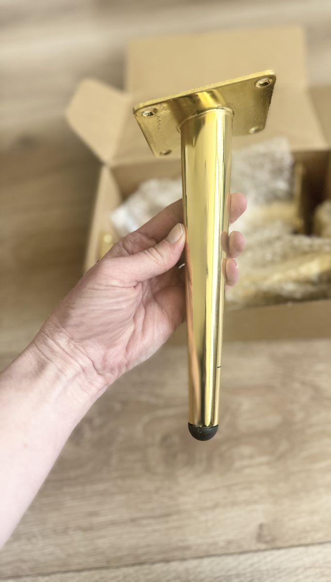 4 Gold Contemporary Modern MCM Furniture Legs