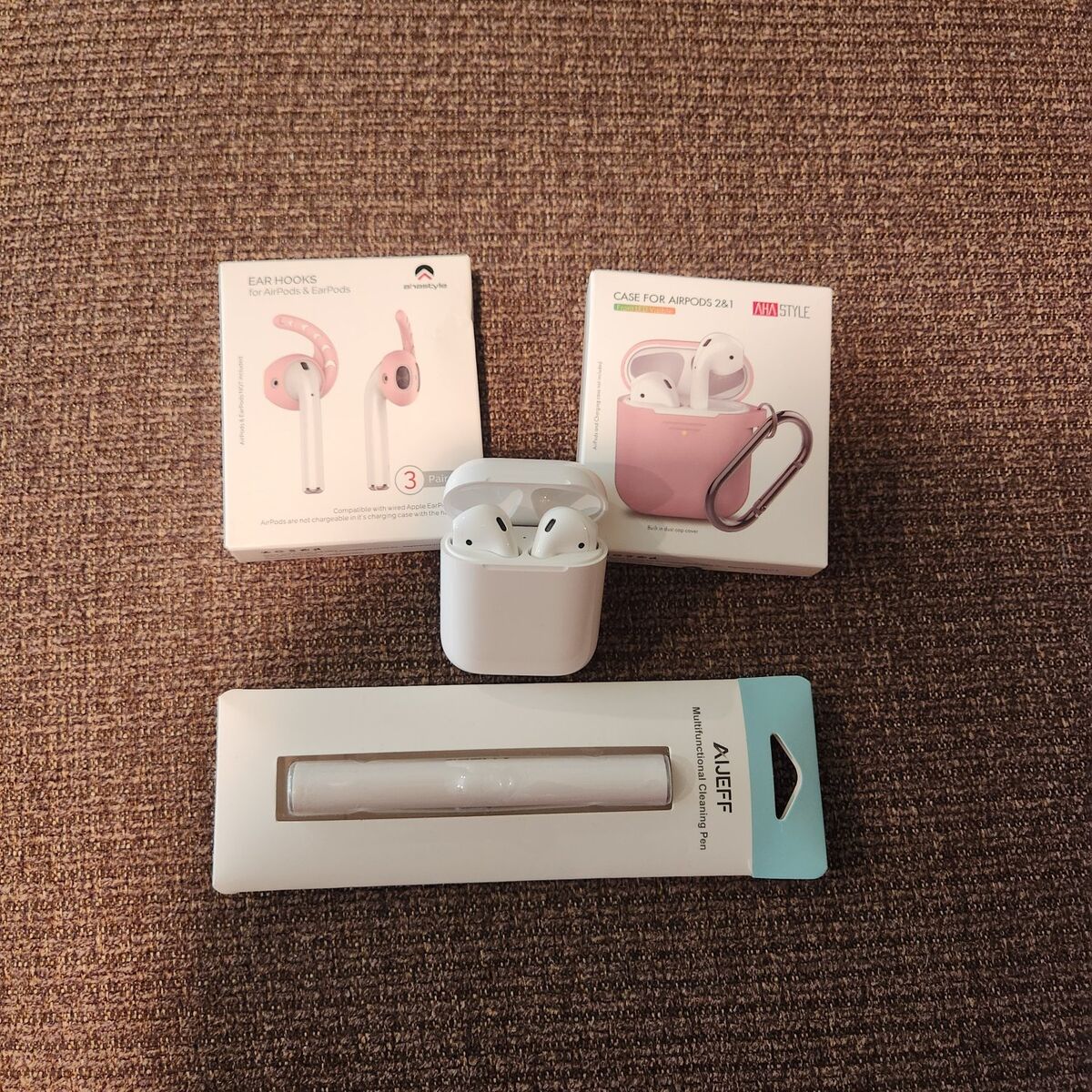 BRAND NEW Airpods 2nd Gen, Cover, Ear Hooks
