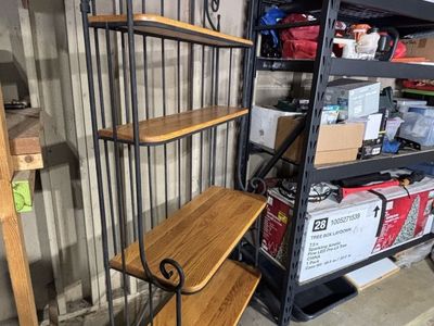 Wrought Iron Bakers Rack with Wood Shelves - Versatile Storage & Display