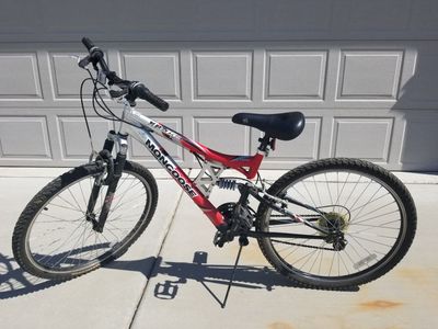 Mongoose Mountain Bike Full Suspension Red Silver 21 Speed
