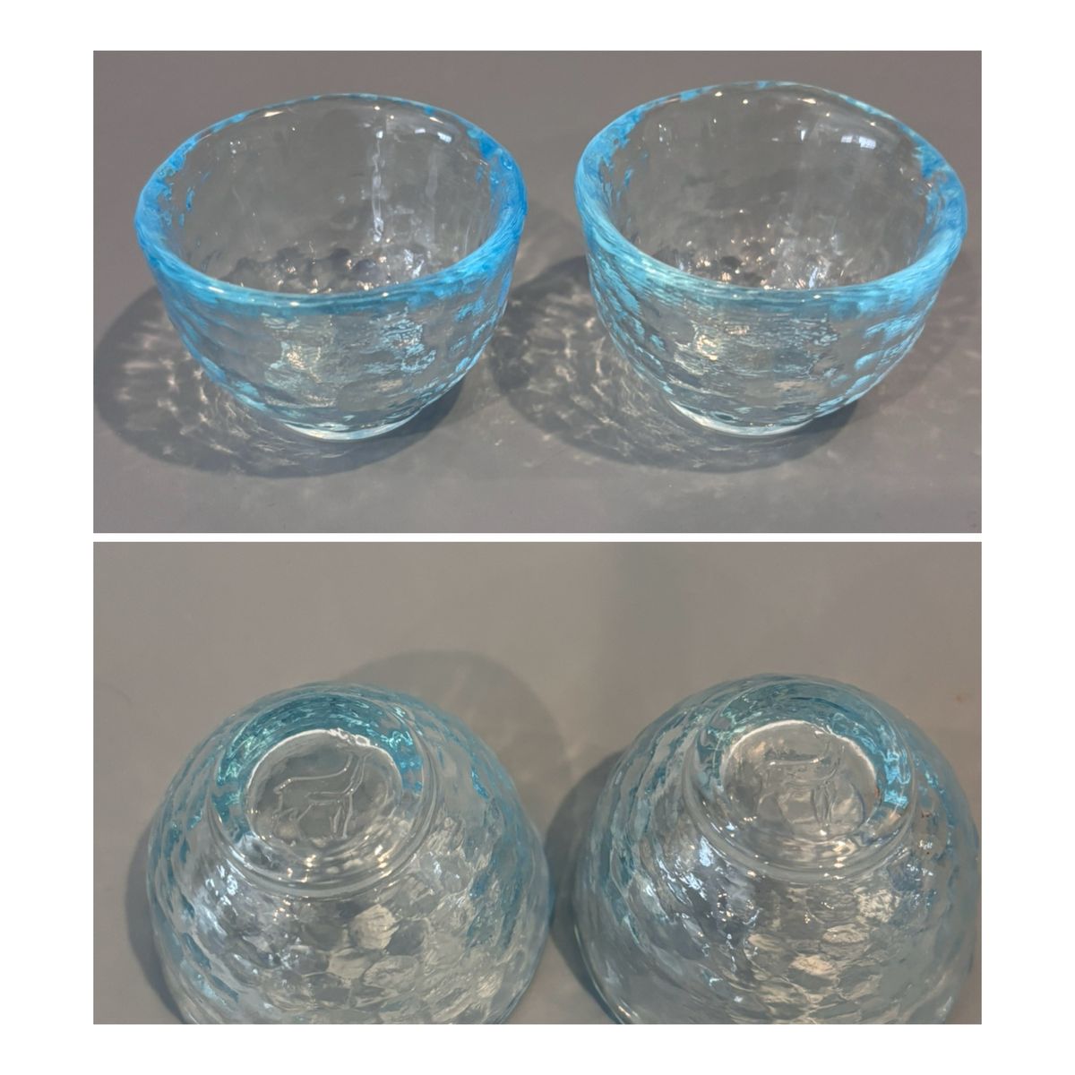 Pair Of Scandinavian Glass Sake Cups/Shot Glasses.