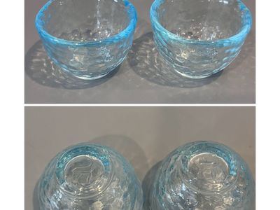 Pair Of Scandinavian Glass Sake Cups/Shot Glasses.