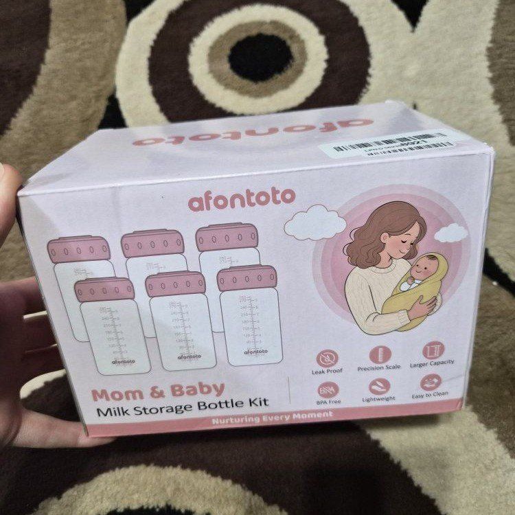 Afontoto 10oz Breastmilk Storage Bottles (6-Pack) - Wide-Neck, Leak-Proof, BPA-Free, Spectra Compatible