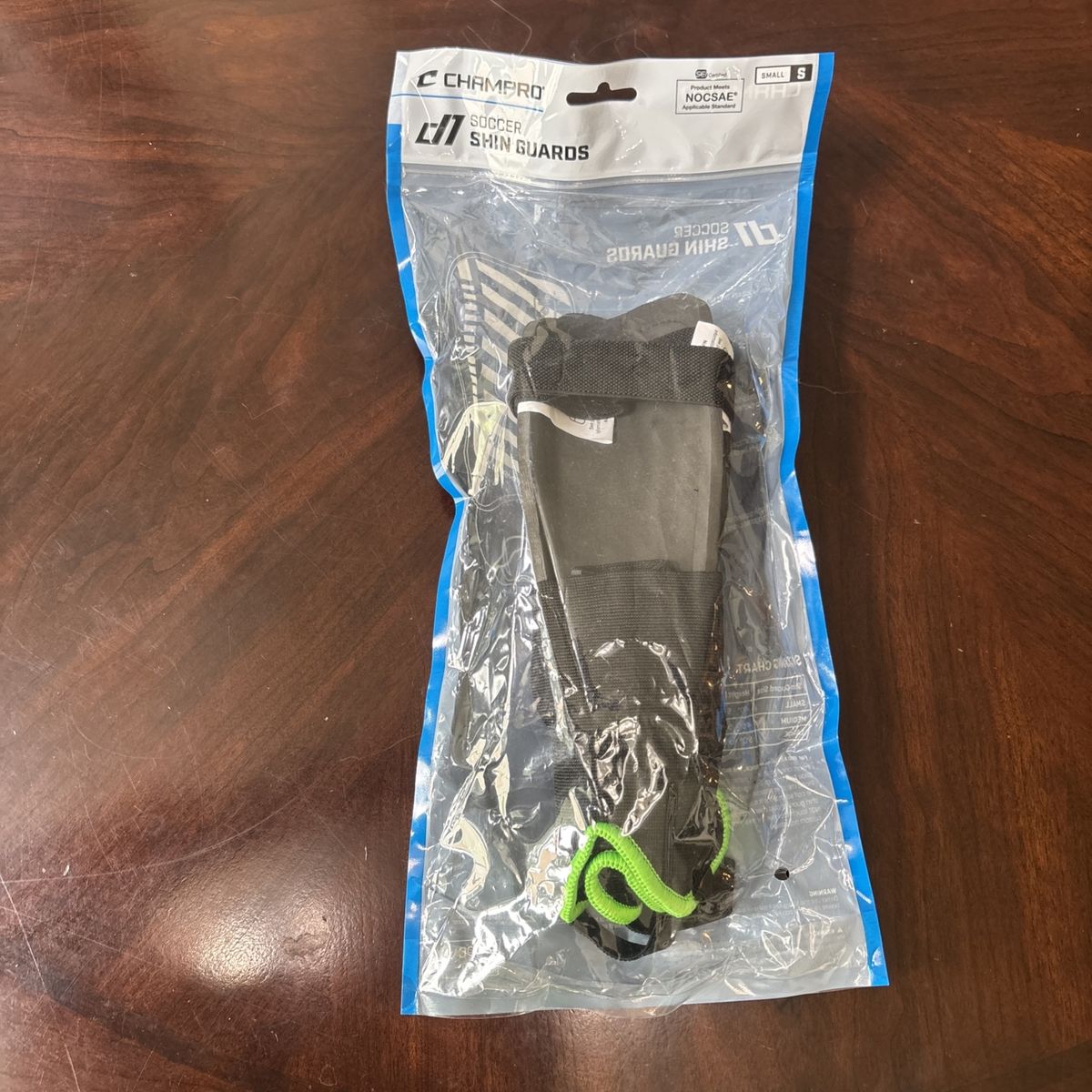 Champro Soccer Shin Guards - Small (Ages 6-9) NOCSAE Approved, Black/White with Neon Green Accents