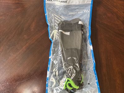 Champro Soccer Shin Guards - Small (Ages 6-9) NOCSAE Approved, Black/White with Neon Green Accents