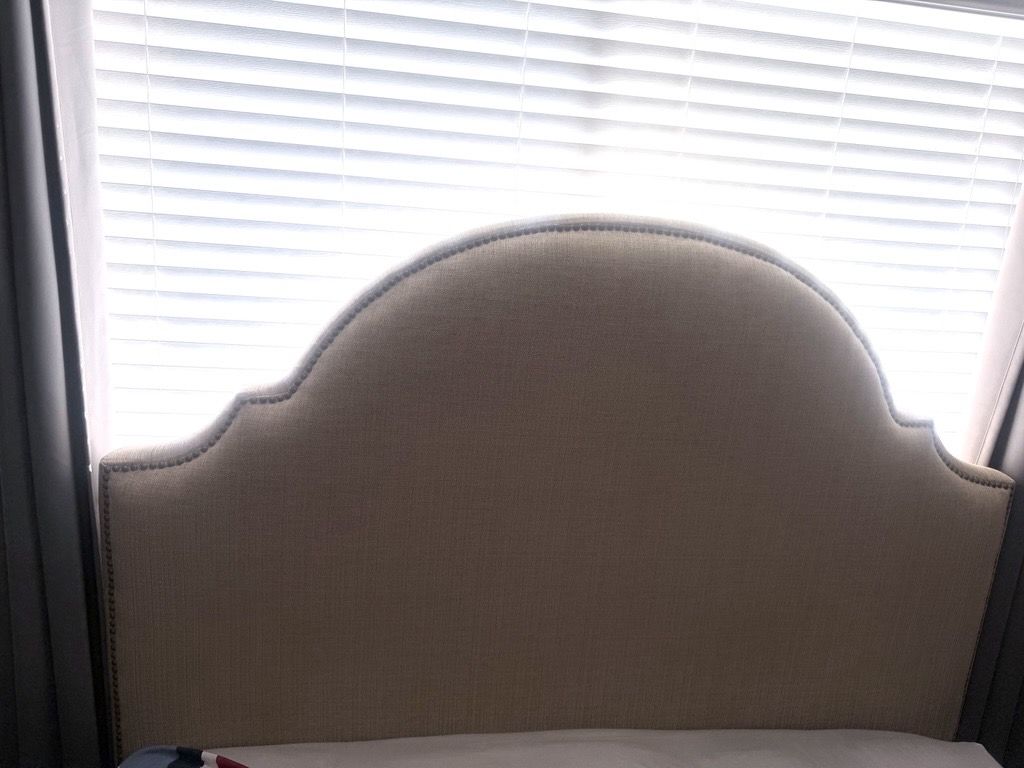 Queen size bed frame with mattress and box spring
