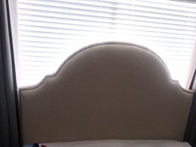 Queen size bed frame with mattress and box spring
