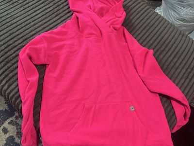Justice Hot Pink Fleece Hoodie Sweatshirt Large
