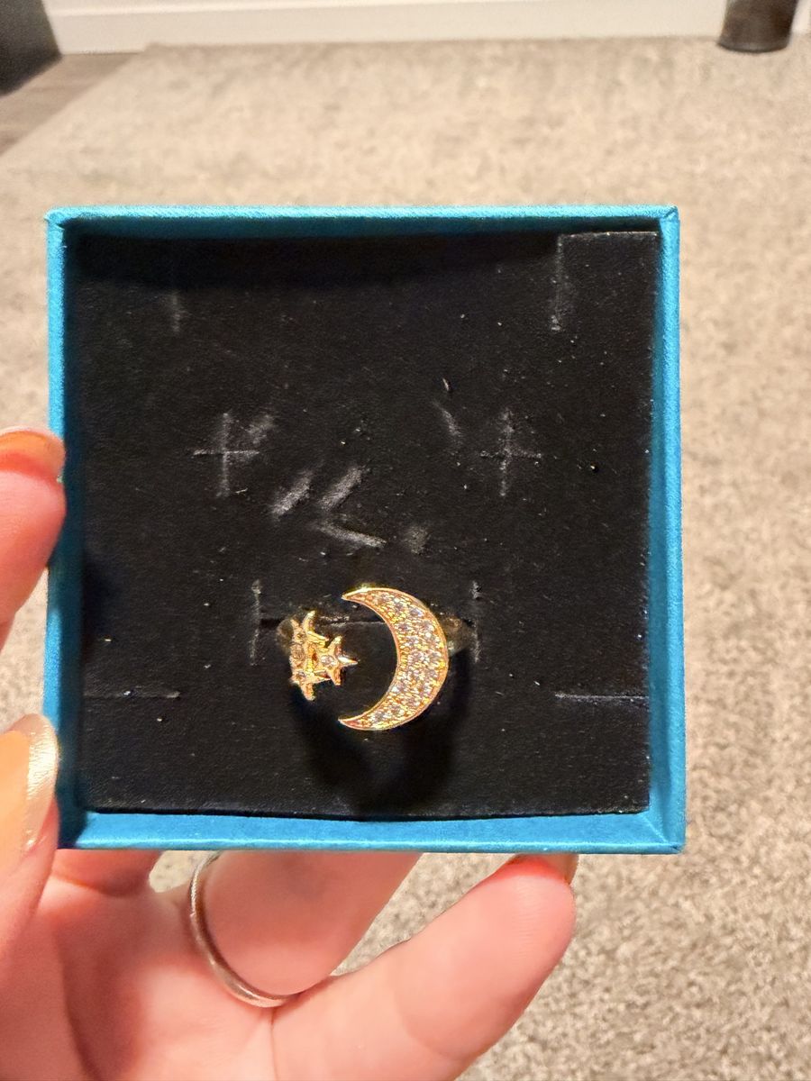 Crescent Moon & Star Ring