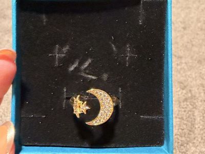 Crescent Moon & Star Ring