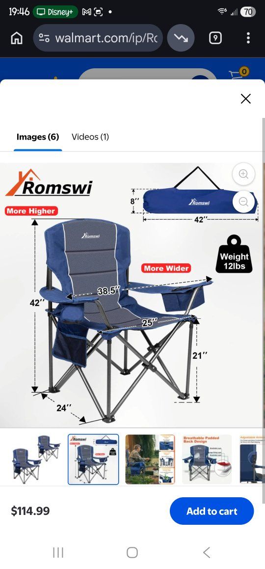 Oversized folding chair