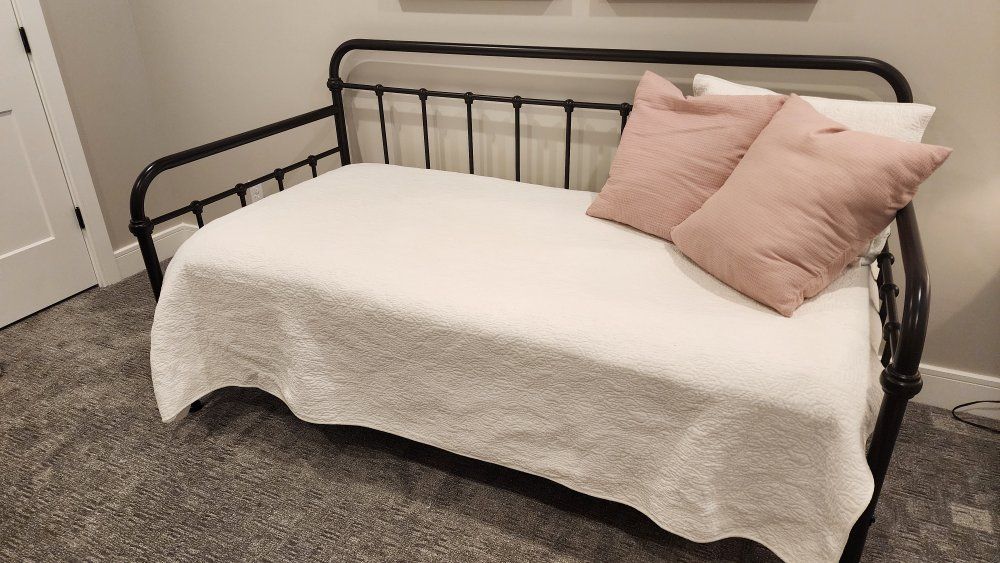 Twin Metal Daybed Headboard and Frame with Trundle