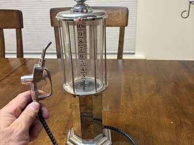 Vintage Style "One For The Road" Chrome Gas Pump Liquor Dispenser