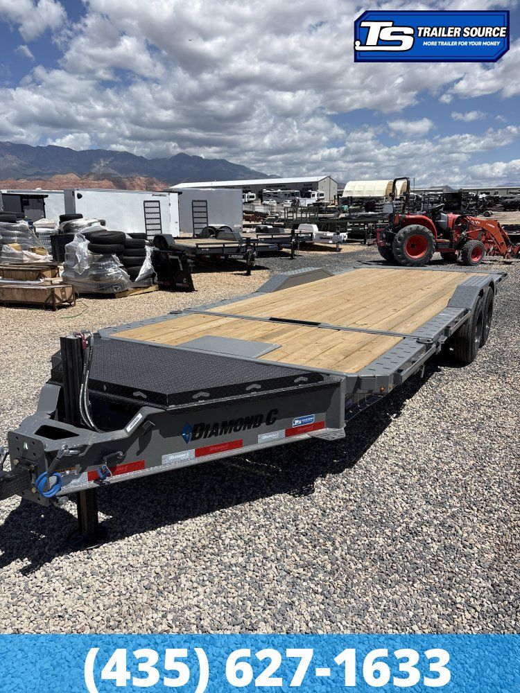 8.5x22 Diamond C HXD 208 Wide Body w/ Drive Over Fenders Tilt Trailer - 18K GVWR - Hydraulic Jack(s), Pro Tilt, Winch Plate