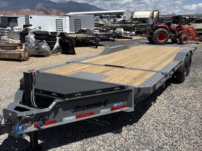 8.5x22 Diamond C HXD 208 Wide Body w/ Drive Over Fenders Tilt Trailer - 18K GVWR - Hydraulic Jack(s), Pro Tilt, Winch Plate