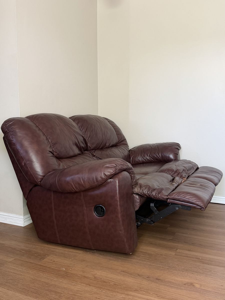 Leather Love Seat Couch Recliner