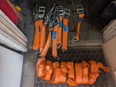 Orange Ratchet Straps Heavy Duty Tie-Down