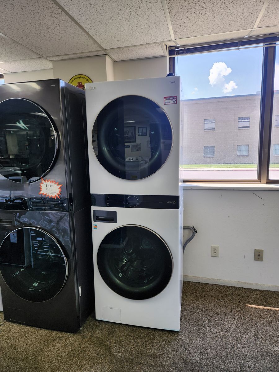 LG ThinQ Stacked Front Load Washer and Dryer Combo - White