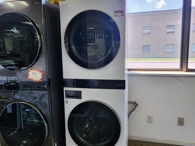 LG ThinQ Stacked Front Load Washer and Dryer Combo - White
