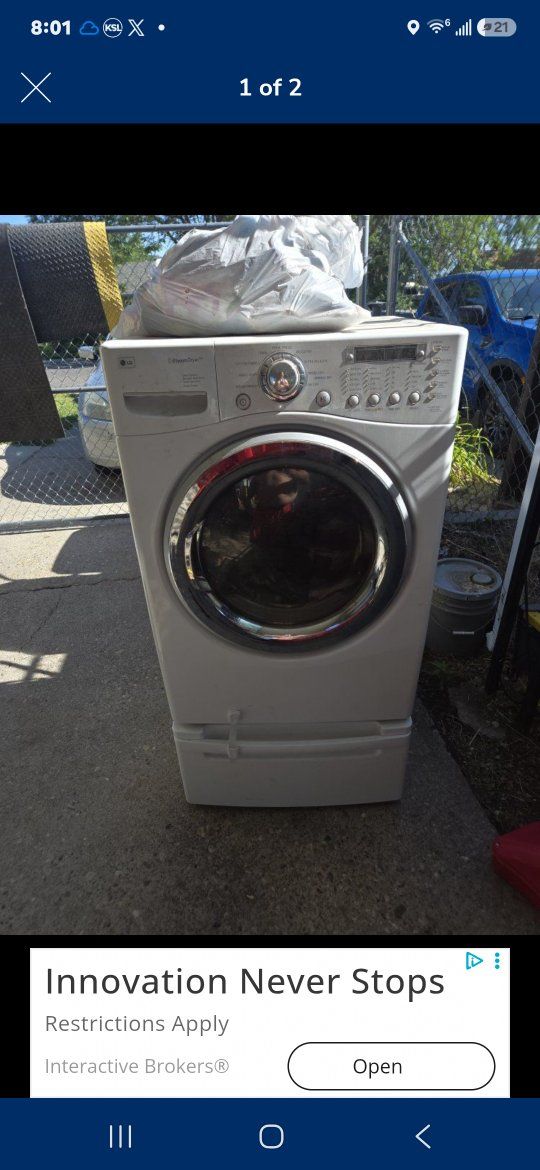 LG SteamDryer DLEX7177WM Ultra Capacity Stainless Steel Drum Front Load Electric Dryer