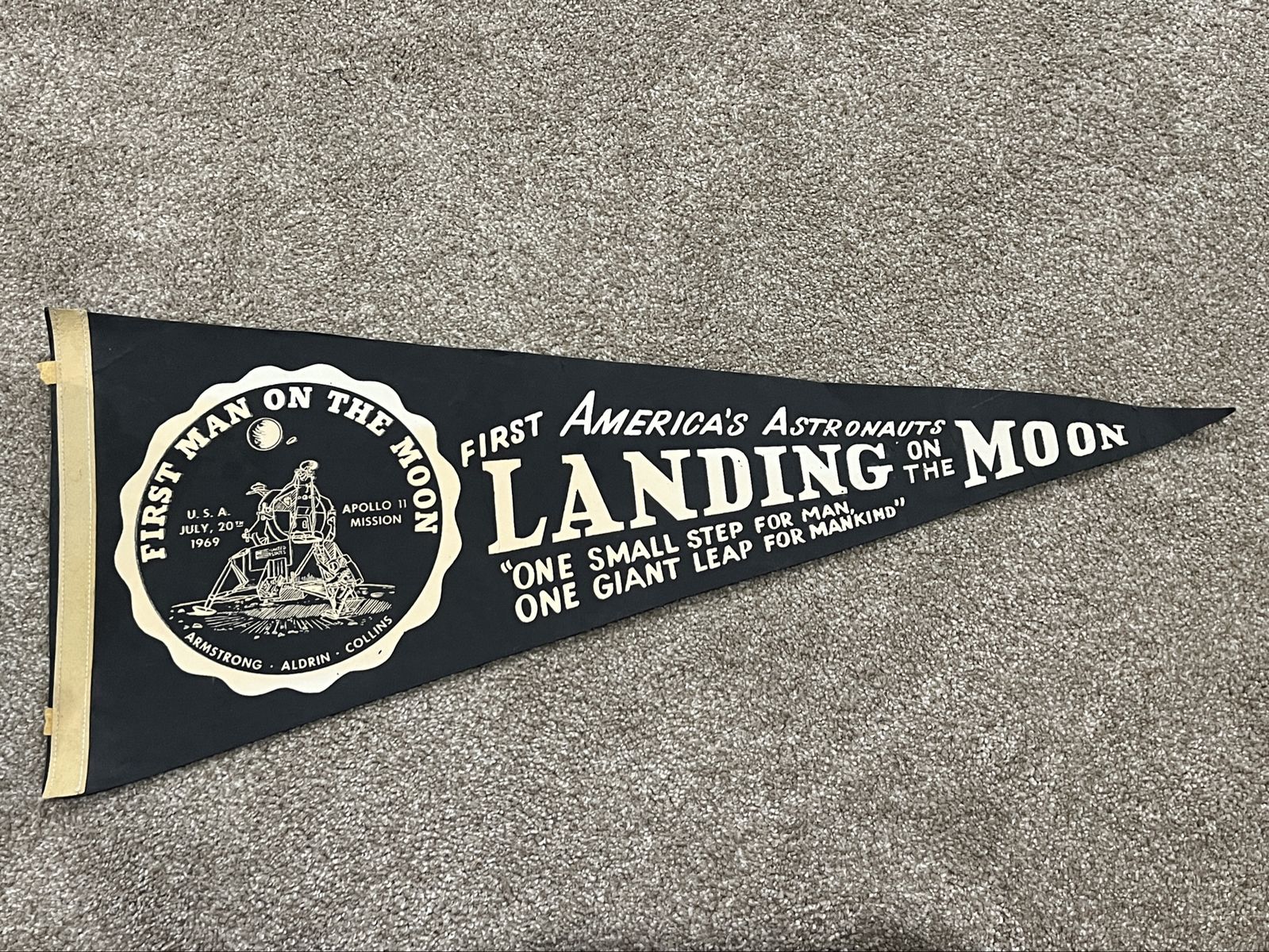 Vintage Apollo 11 Moon Landing Pennant